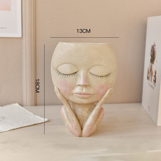 MC Big Eyes Doll Resin Flowerpot