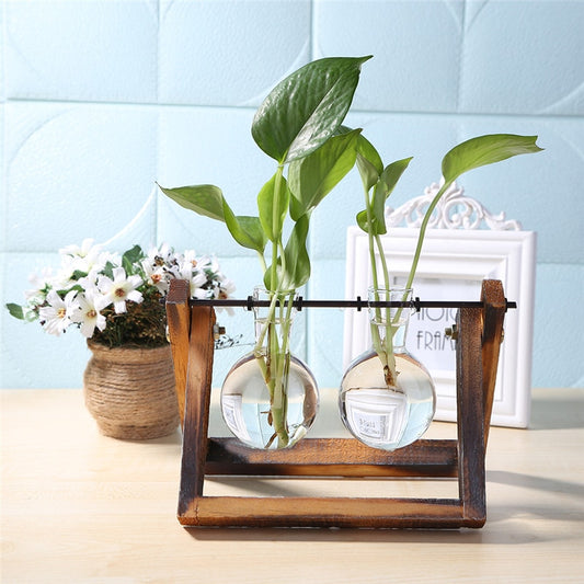 YITY Glass Wood Planter