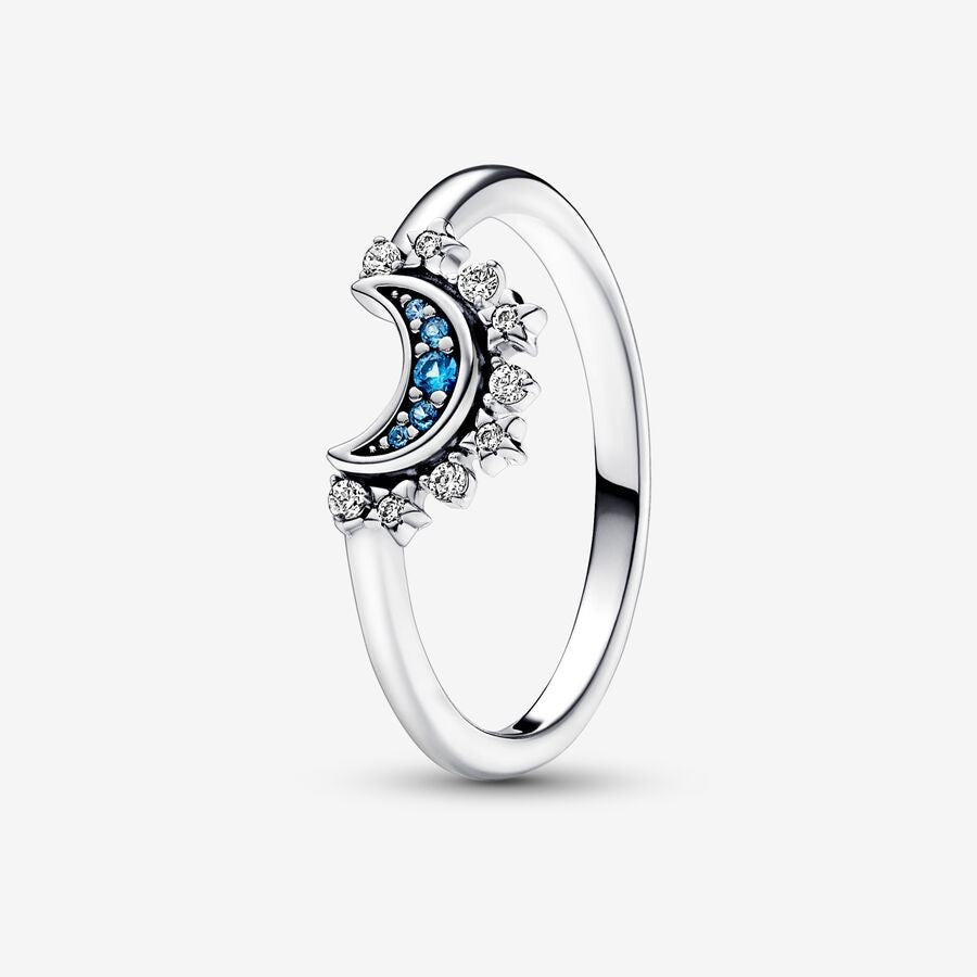 Celestial Sparkling Sun and Moon Ring Set