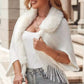 Allison Daley Leopard Fur Collar Shawl
