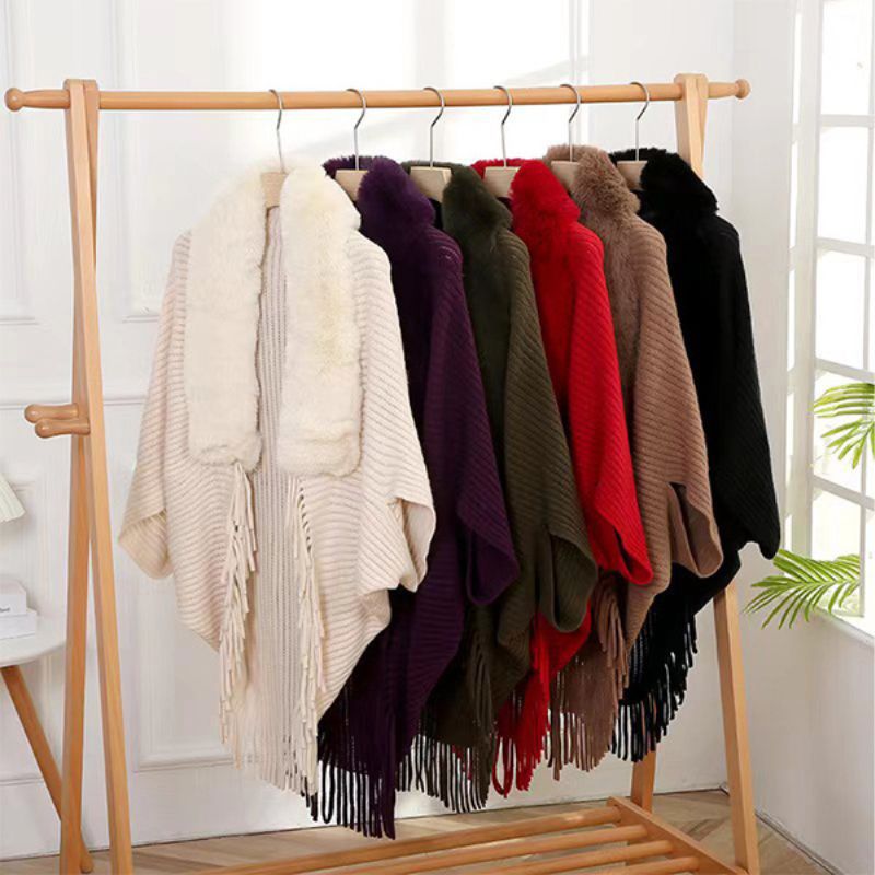 Allison Daley Leopard Fur Collar Shawl