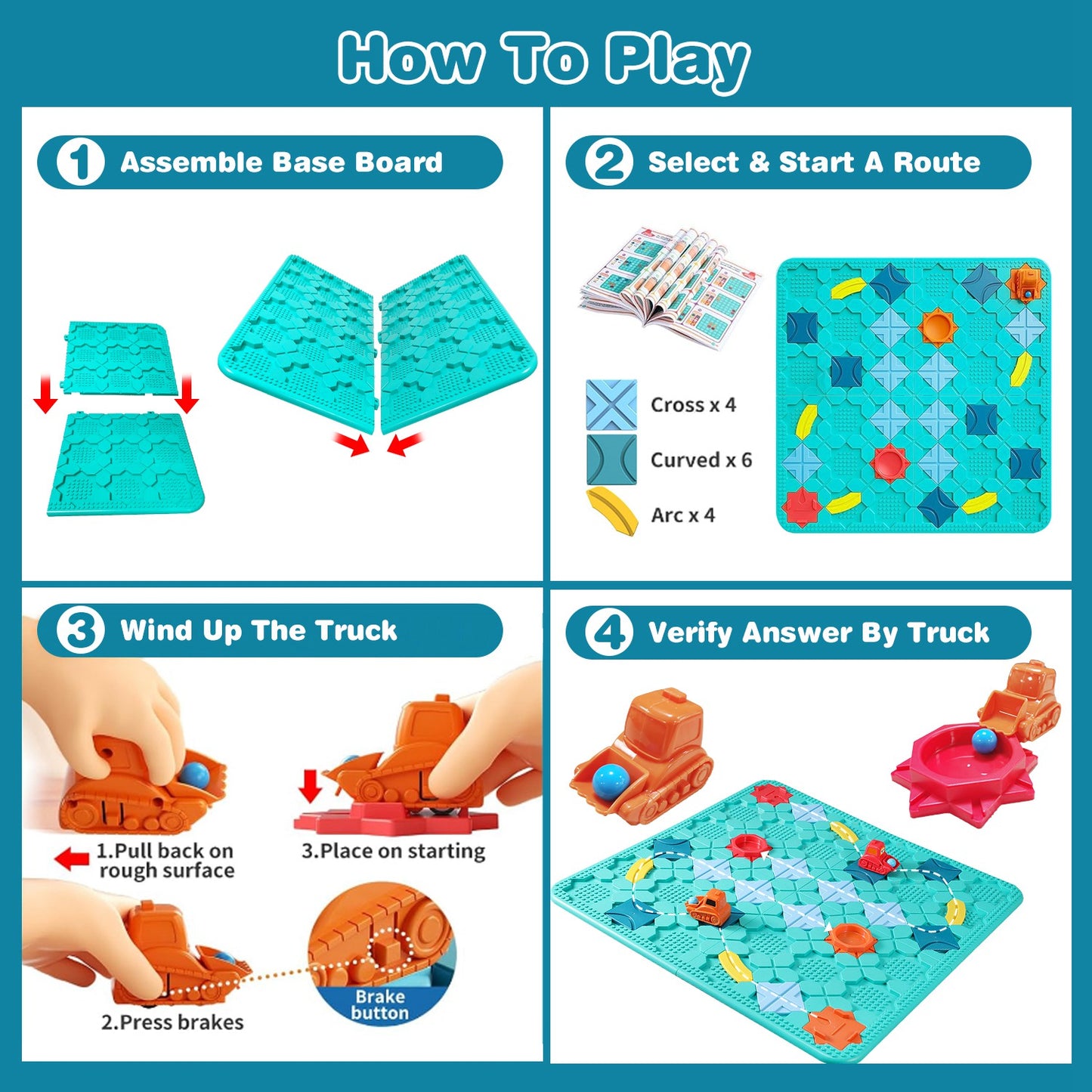 1Pc Kids Logical Road Builder Toy Brain Teasers Puzzles Montessori Toys Preschool Educational Learning Toys Puzzle STEM Board Game For 3 To 8 Years Old Boys Girls Birthday Gift