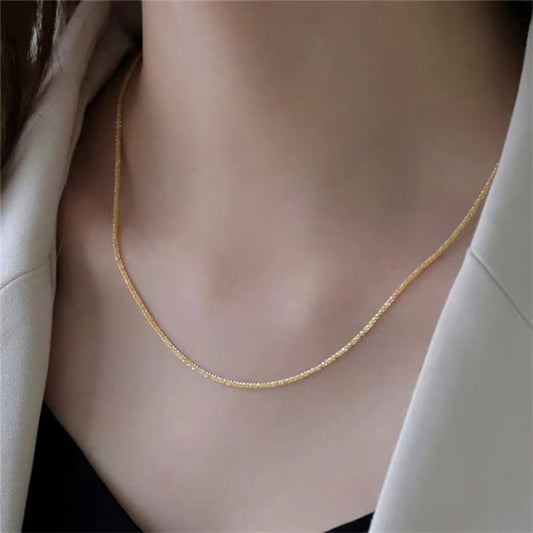 Silver Color Sparkling Clavicle Chain