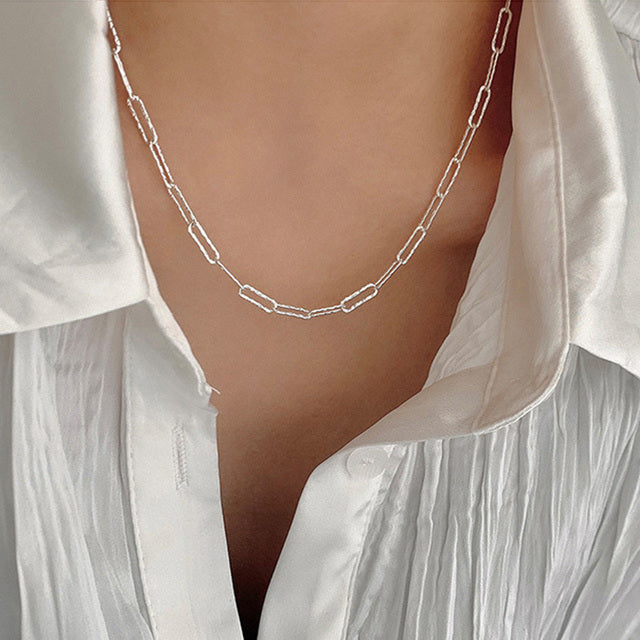 Silver Color Sparkling Clavicle Chain