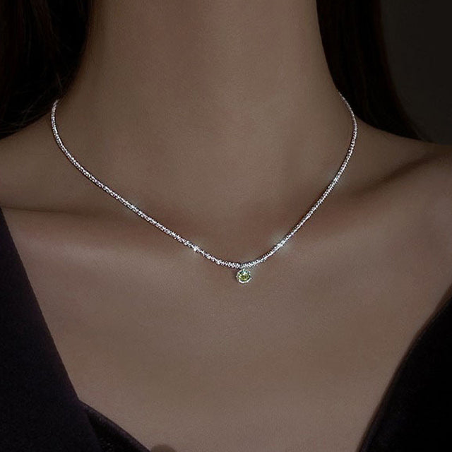 Silver Color Sparkling Clavicle Chain