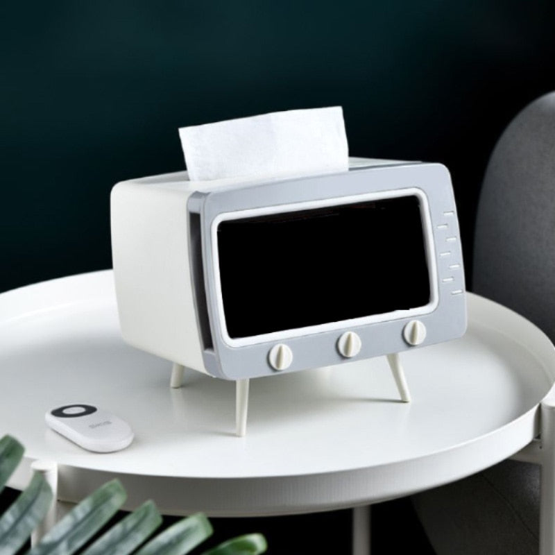 2 In 1 Tv Mobile Stand With Tissue Holde