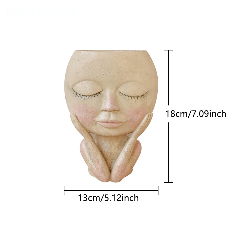 MC Big Eyes Doll Resin Flowerpot