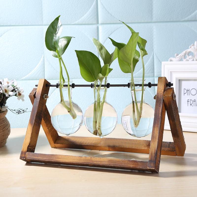 YITY Glass Wood Planter