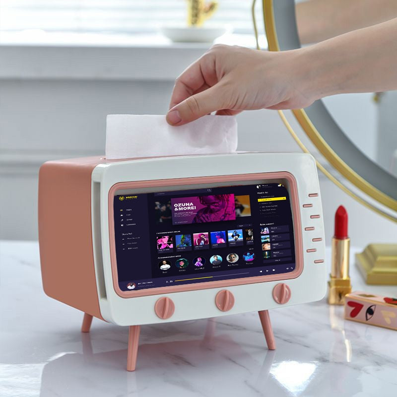 2 In 1 Tv Mobile Stand With Tissue Holde