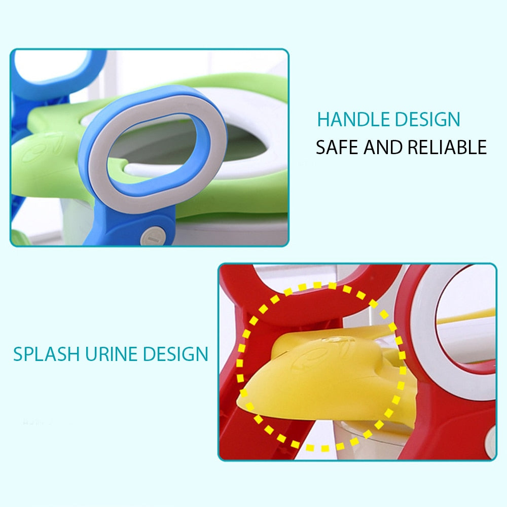 Baby Toilet Seat - Kids - Potty Trainer - Adjustable Ladder