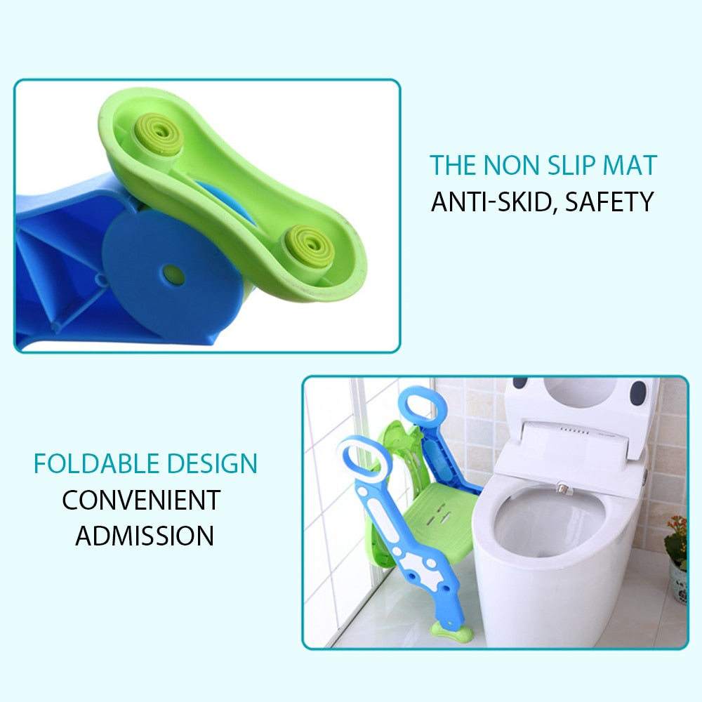 Baby Toilet Seat - Kids - Potty Trainer - Adjustable Ladder