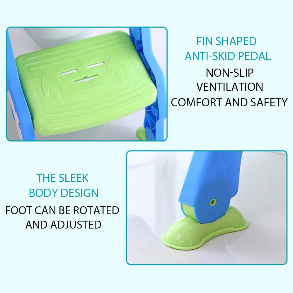 Baby Toilet Seat - Kids - Potty Trainer - Adjustable Ladder
