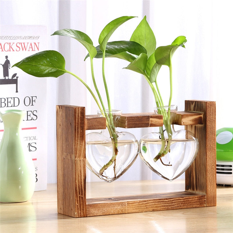 YITY Glass Wood Planter