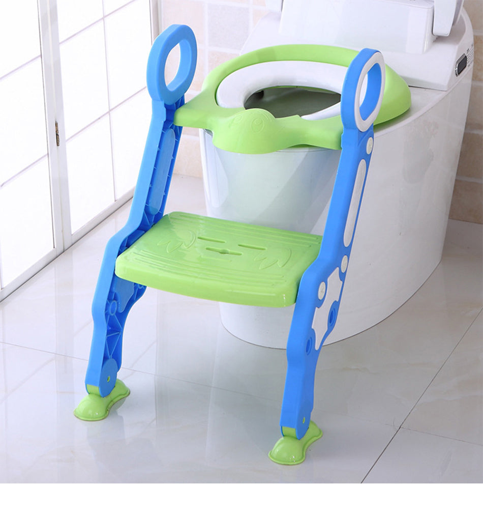 Baby Toilet Seat - Kids - Potty Trainer - Adjustable Ladder