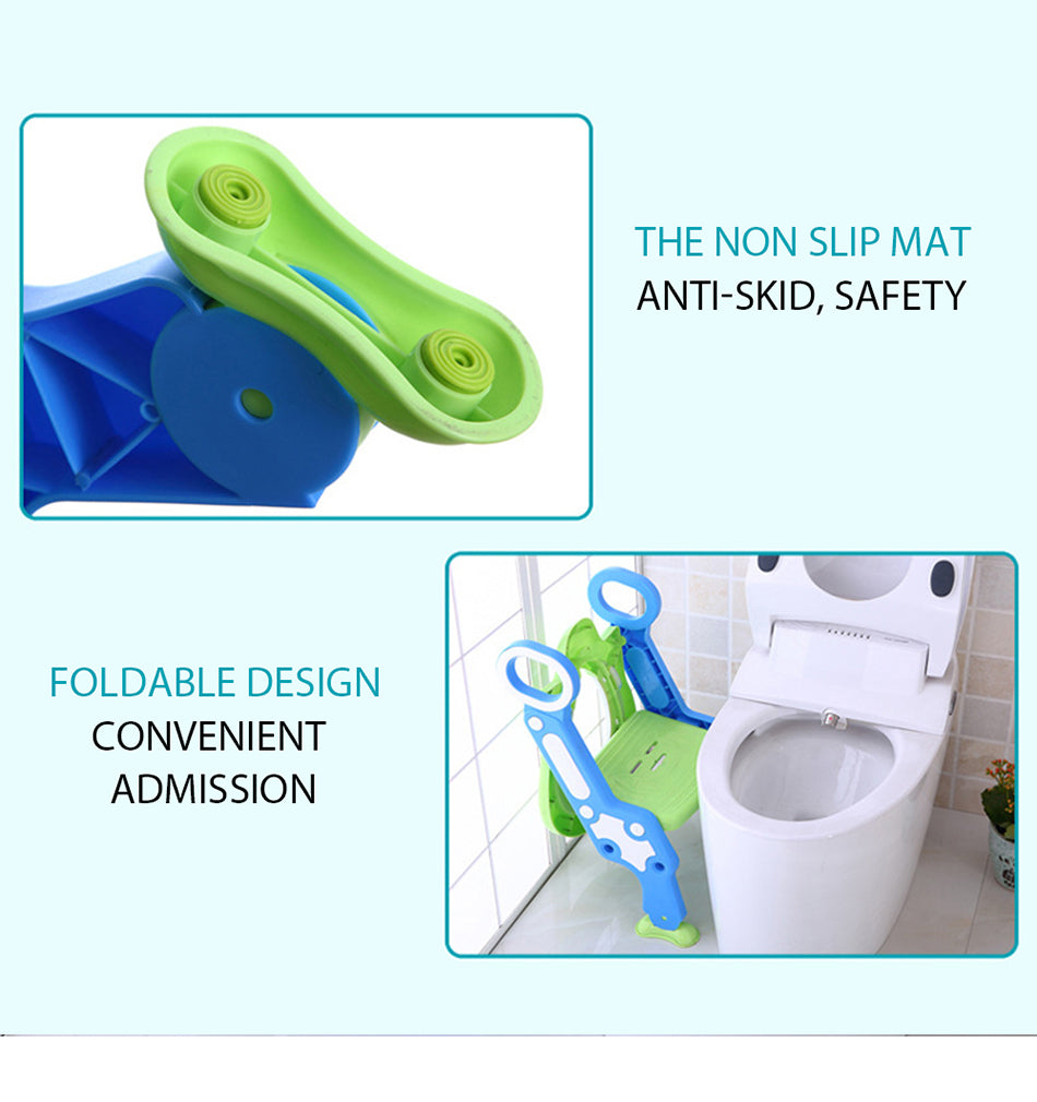 Baby Toilet Seat - Kids - Potty Trainer - Adjustable Ladder
