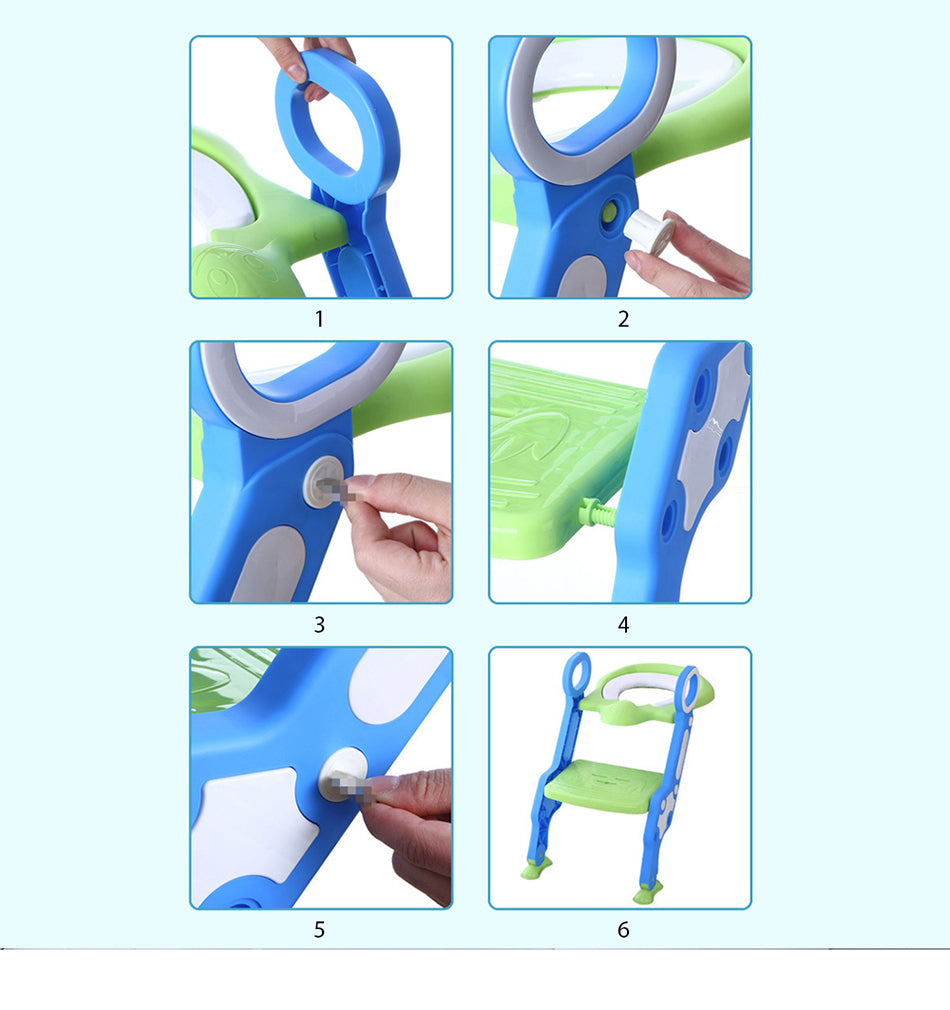 Baby Toilet Seat - Kids - Potty Trainer - Adjustable Ladder