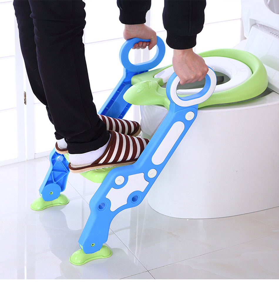 Baby Toilet Seat - Kids - Potty Trainer - Adjustable Ladder