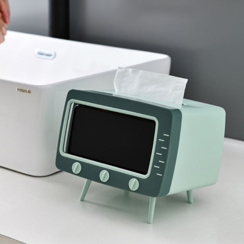 2 In 1 Tv Mobile Stand With Tissue Holde