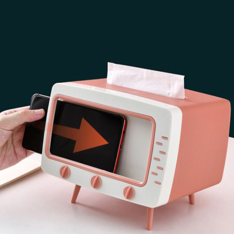 2 In 1 Tv Mobile Stand With Tissue Holde