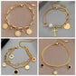 Stainless Steel Layered Golden Pendant Bracelet For Women
