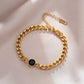 Stainless Steel Layered Golden Pendant Bracelet For Women