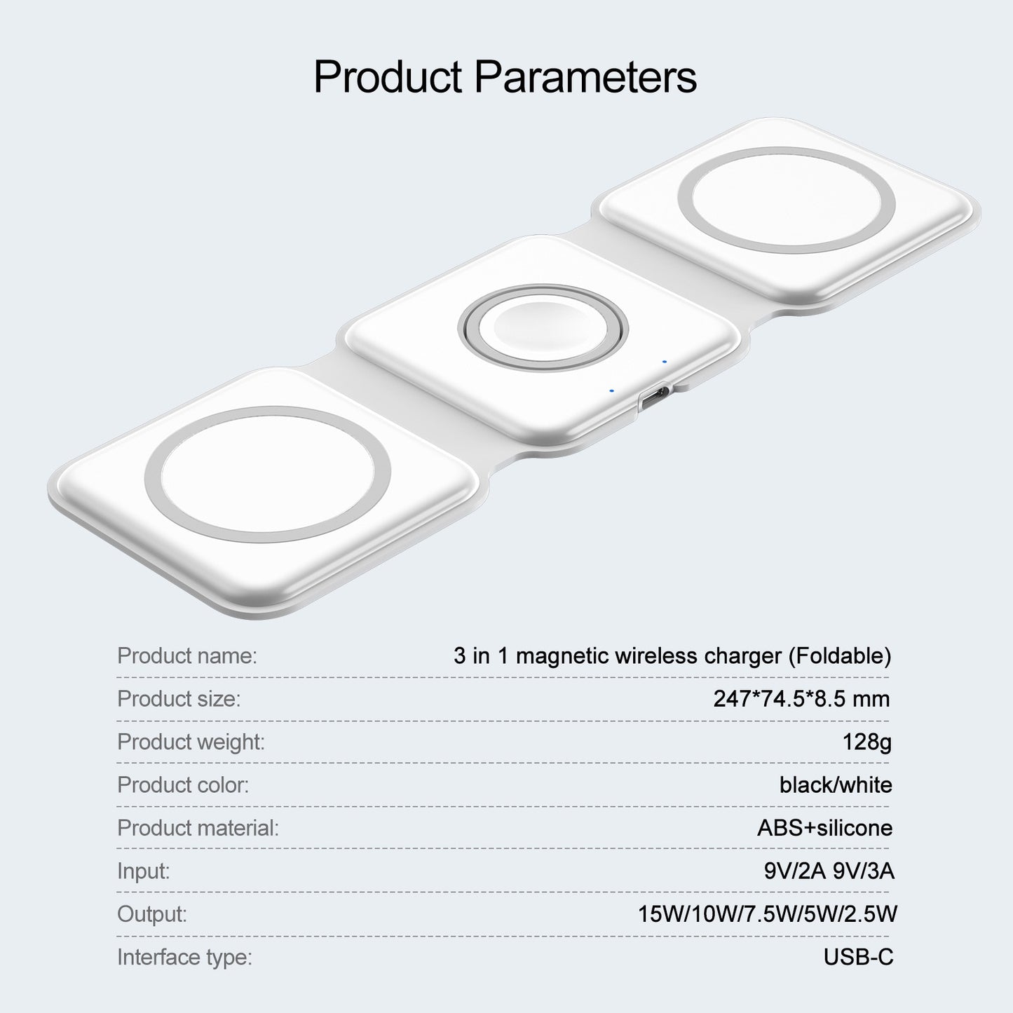 3 in 1 Magnetic fold Wireless Charger