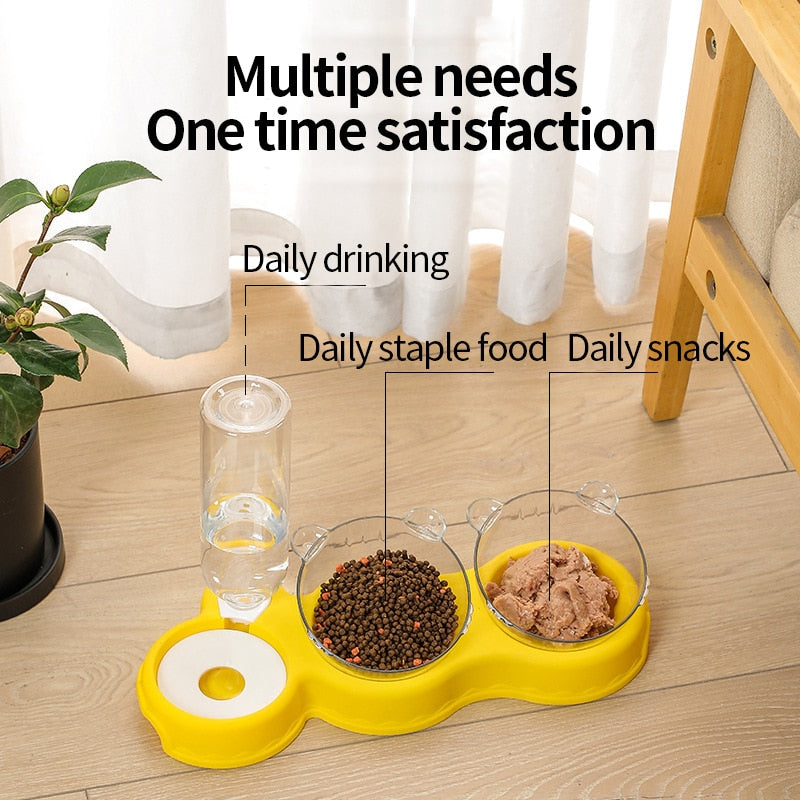 Qebi 3 in 1 Pet Food Feeder