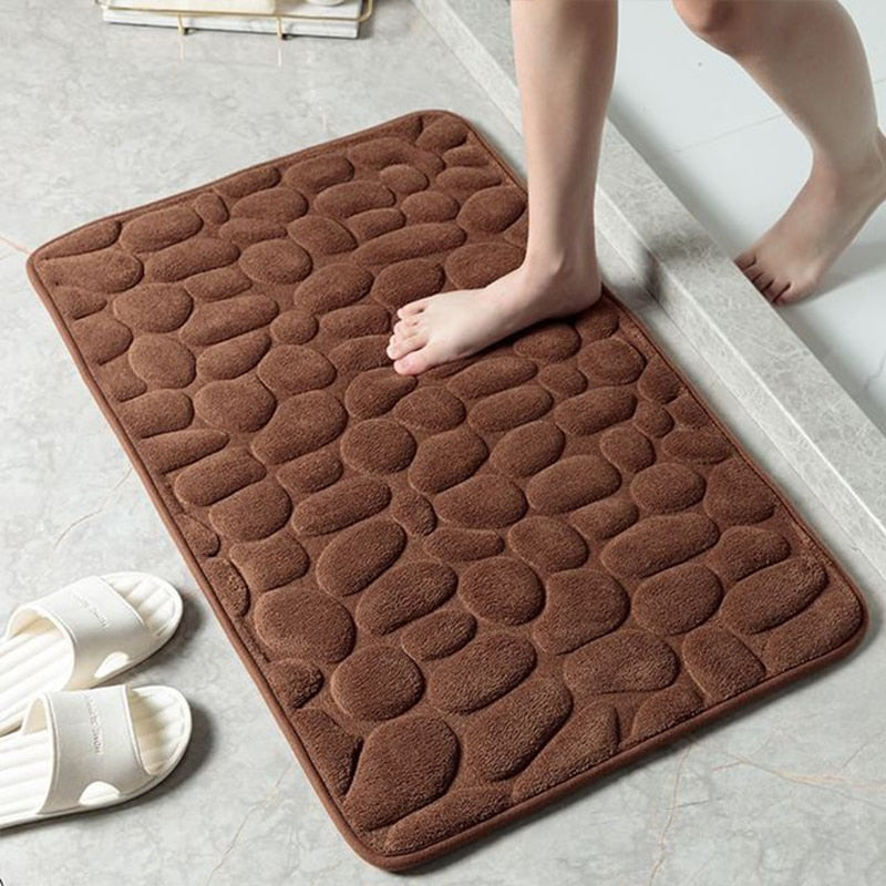 Cobblestone Embossed Bathroom Bath Mat