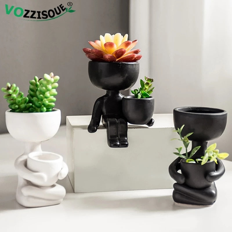 Creative Humanoid Ceramic Flower Pot