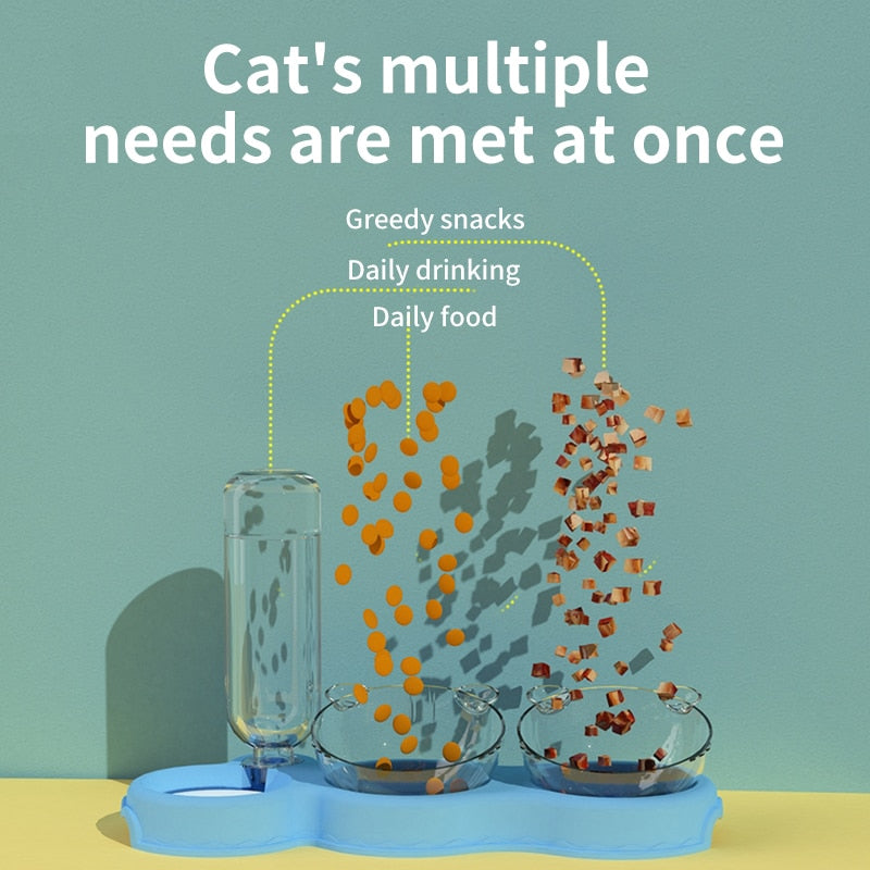 Qebi 3 in 1 Pet Food Feeder