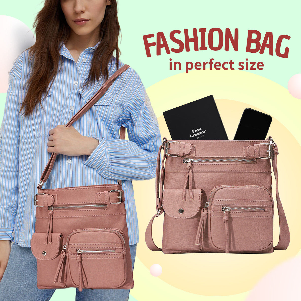 Meraki Multi-Pocket Crossbody Bag