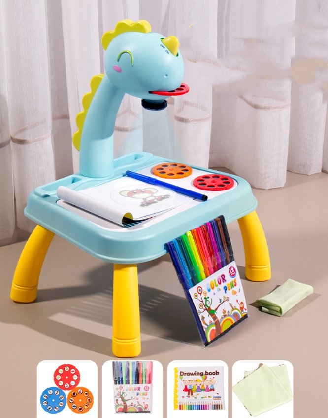 Kids Projection Drawing Board with Pens – Dino & Giraffe Fun
