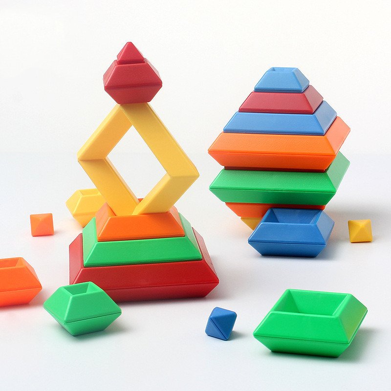 Rainbow Stacking Tower Blocks for Kids
