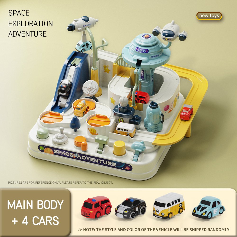 AstroQuest Circuit – Space Adventure Car Track Montessori Set