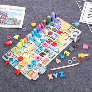 Montessori Puzzle Toy – ABC, Numbers & Fishing Game for Toddlers (Ages 1–3)