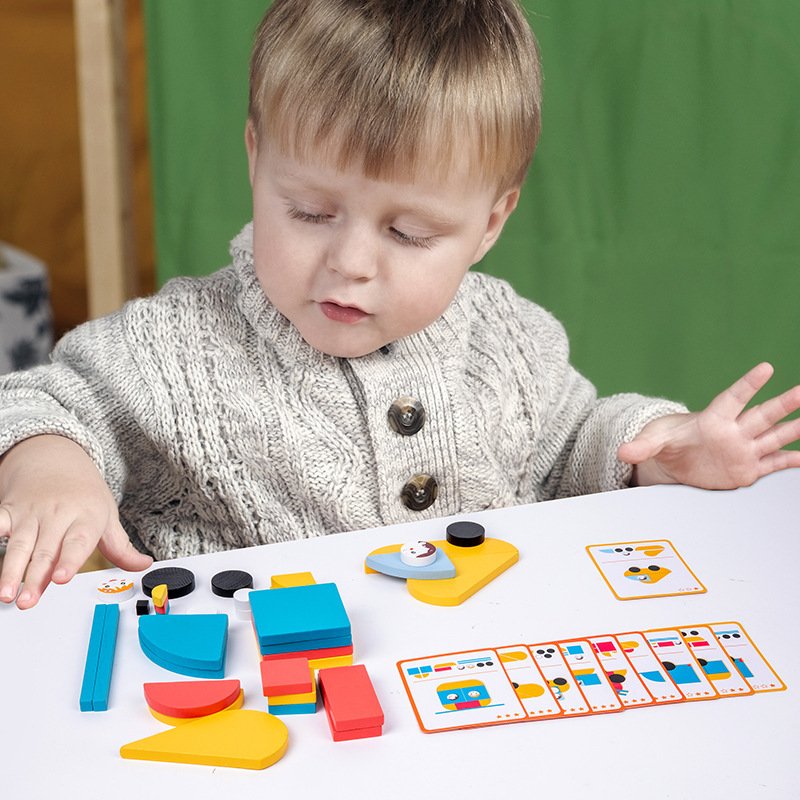 Wooden Puzzle Block Set for Kids