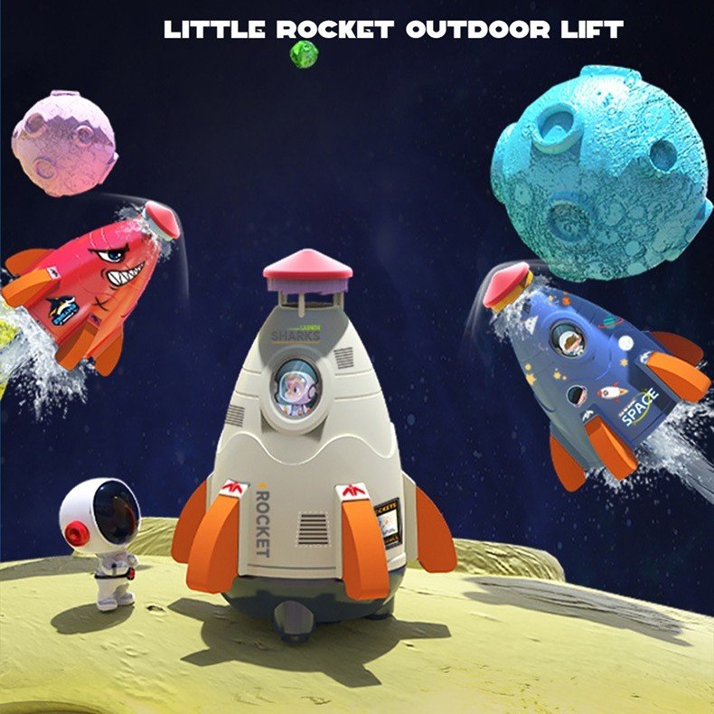 Kids Space Rocket Sprinkler Spinner – Outdoor Water Toy