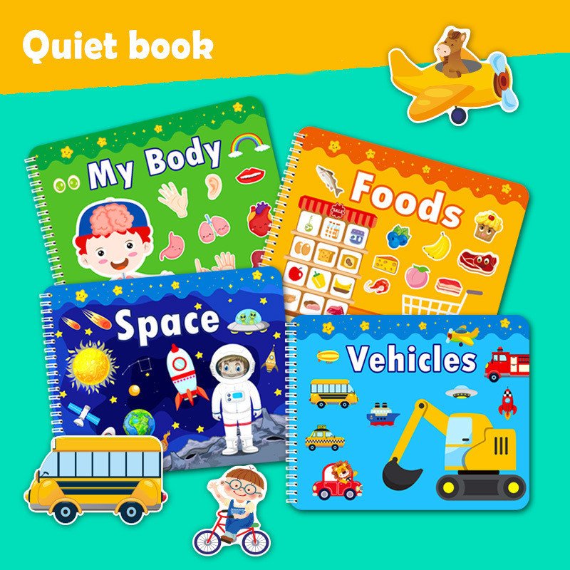Quiet Sticker Flip Book for Kids – Learn with Fun Themes
