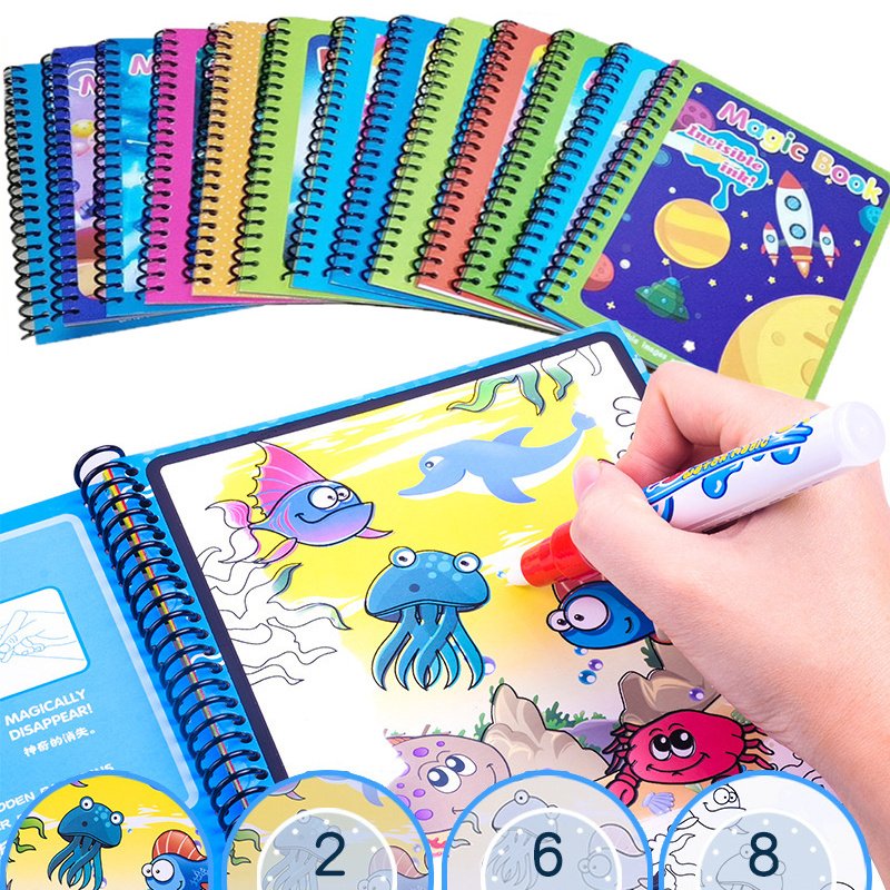 Magic Water Painting Book for Kids – Reusable Coloring Fun